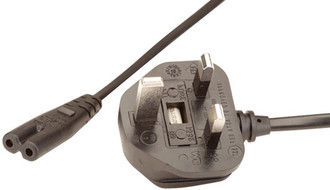 Sahara Figure 8 Mains 2 Pin Cable Assembly, 3m 3m Black