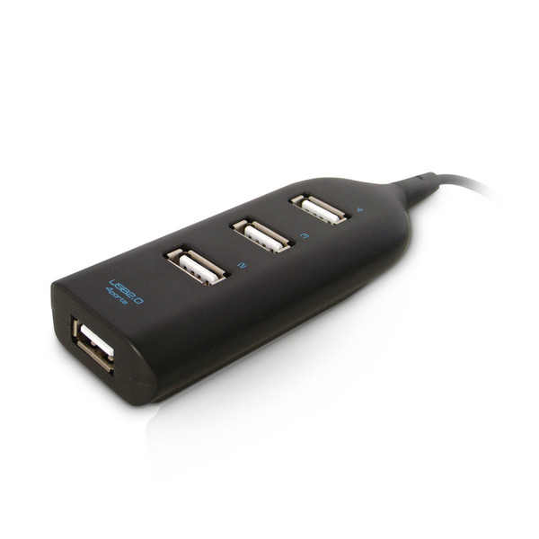 Dynamode USB-H41 480Мбит/с Черный хаб-разветвитель