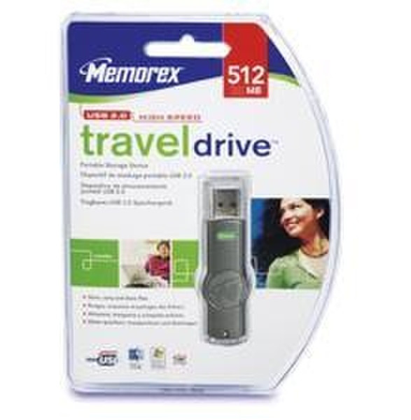 Memorex TravelDrive 512MB 0.512ГБ USB 2.0 Серый USB флеш накопитель