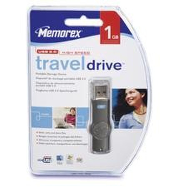 Memorex TravelDrive 1GB 1GB USB 2.0 Type-A Grey USB flash drive