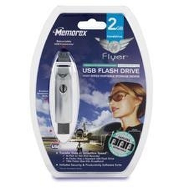 Memorex 2GB TravelDrive 2ГБ Cеребряный USB флеш накопитель