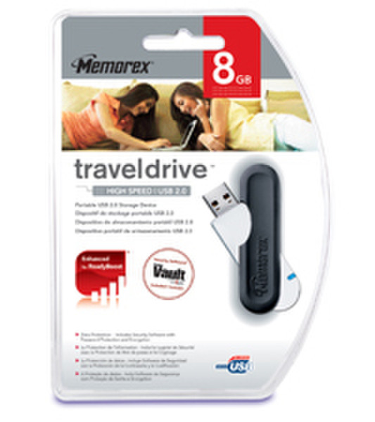 Memorex TravelDrive™ 2007 Model 8ГБ USB 2.0 USB флеш накопитель