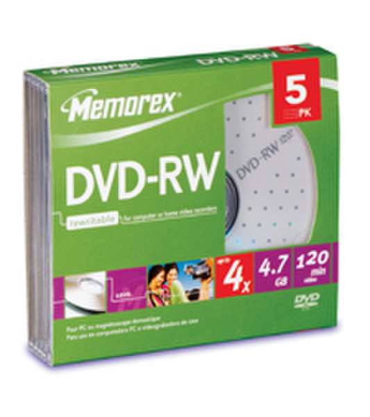 Memorex 4X DVD-RW 4.7ГБ DVD-RW 5шт