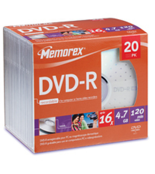 Memorex 16x DVD-R 4.7GB 4.7GB DVD-R 20Stück(e)