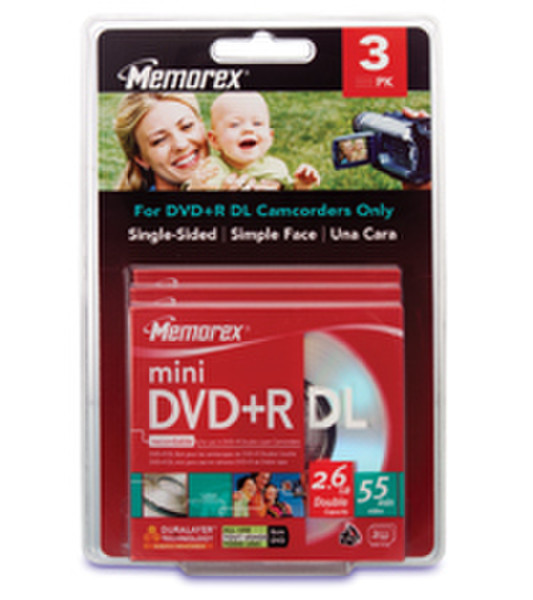 Memorex Double Layer mini DVD+R 2.6GB DVD+R DL 3Stück(e)