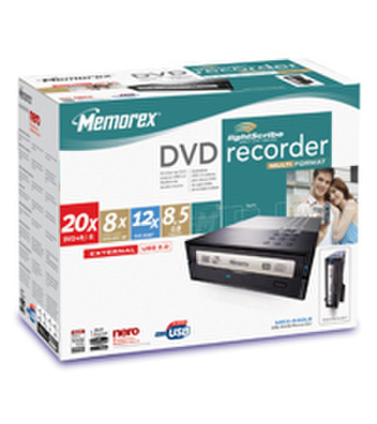Memorex 32023223 20x Multi Format DVD Recorder Внутренний Черный оптический привод
