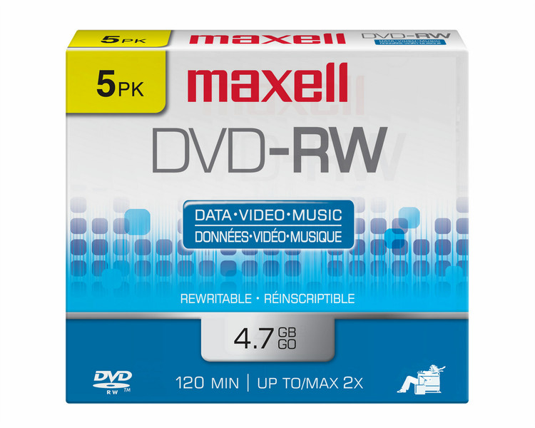 Maxell 635125 4.7ГБ DVD-RW 4шт чистый DVD