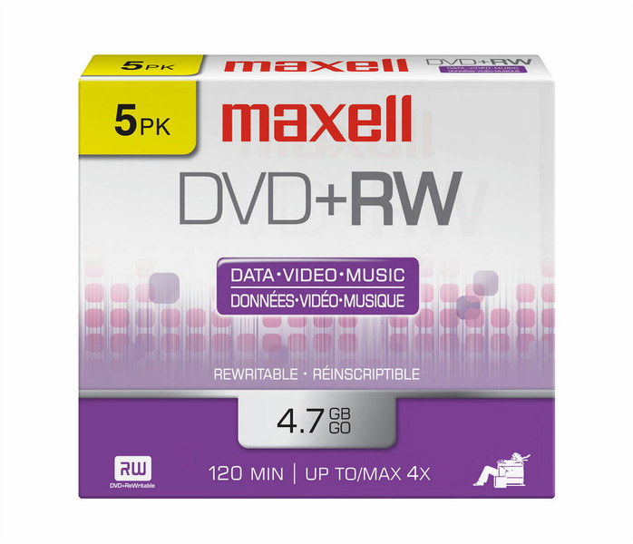 Maxell 634045 4.7GB DVD+RW 5pc(s) blank DVD