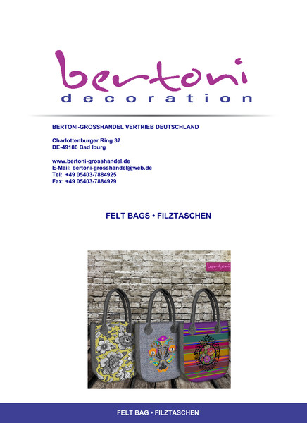 Wholesale handbags made of felt with printed