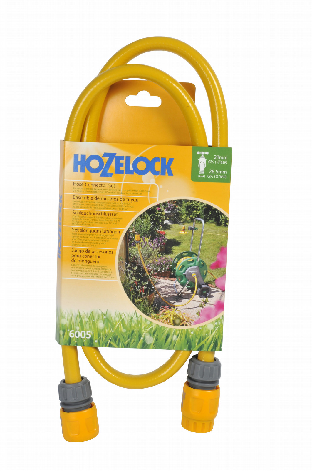 Hozelock Hozelock Hose Pipe Connection Set 1.5m for 3/4 or 1/2 Threaded Garden Tap 